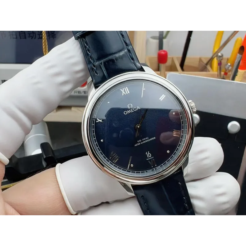Omega De Ville 434.13.40.20.03.001 Replica - Blaues Zifferblatt Edelstahl