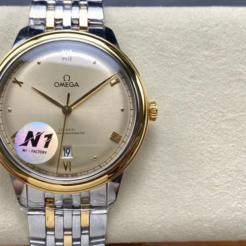 Omega De Ville 434.20.40.20.08.001 Replica - Champagner Zifferblatt Edelstahl