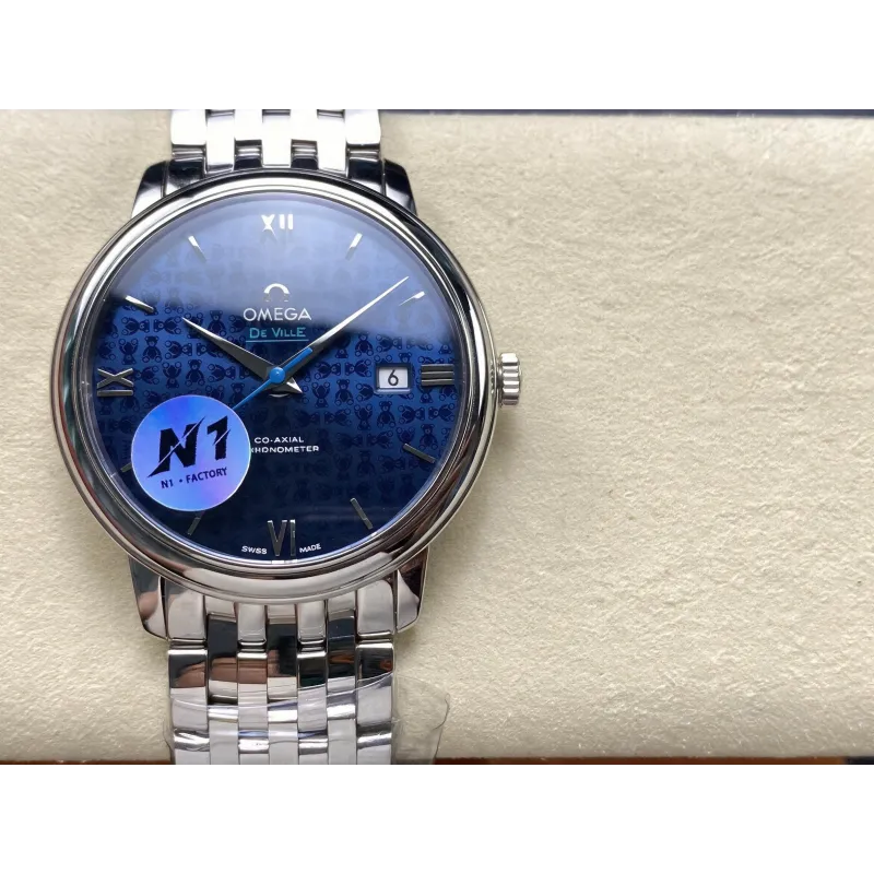 Omega De Ville 424.10.40.20.03.003 Replica - Blaues Zifferblatt Edelstahl