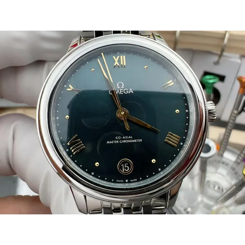 Omega De Ville Damen 434.10.34.20.10.001 Replica - Gruenes Zifferblatt Edelstahl