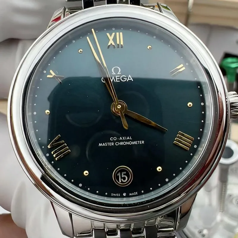 Omega De Ville Damen 434.10.34.20.10.001 Replica - Gruenes Zifferblatt Edelstahl