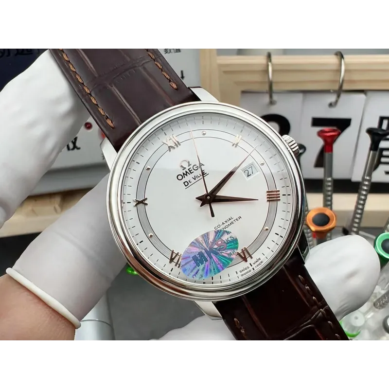 Omega De Ville 424.13.40.20.02.002 Replica - Silbernes Zifferblatt Edelstahl