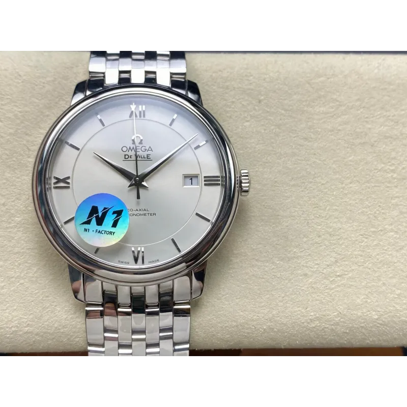 Omega De Ville 424.10.40.20.02.003 Replica - Silbernes Zifferblatt Edelstahl