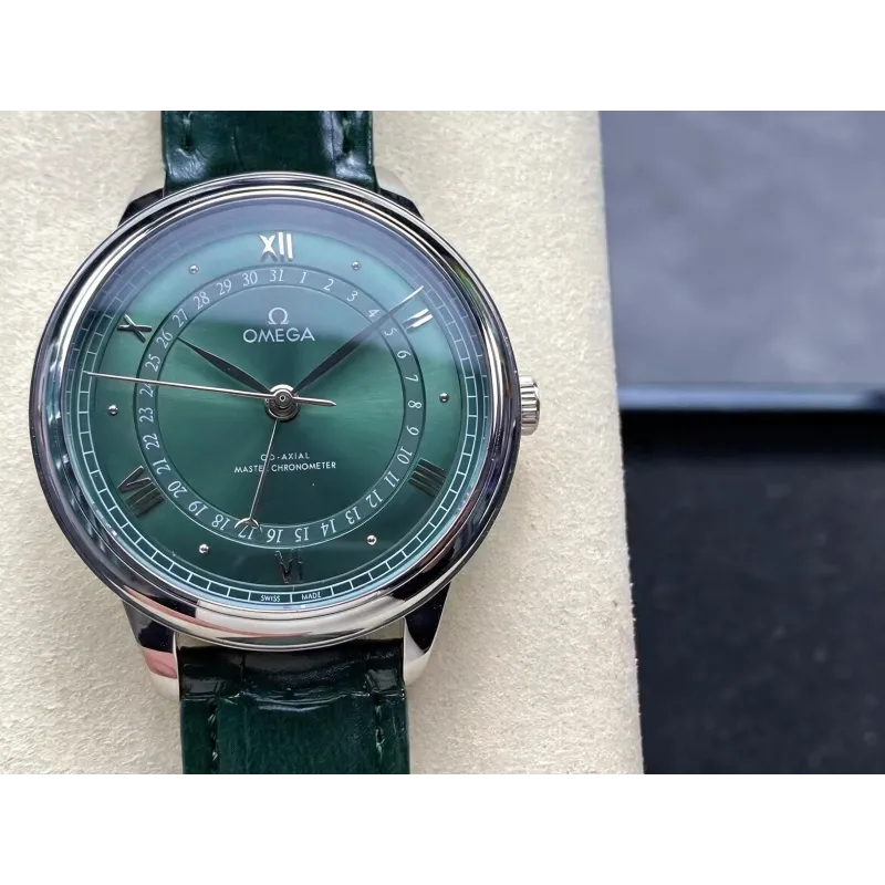 Omega De Ville 434.23.42.22.10.001 Replica - Gruenes Zifferblatt Edelstahl