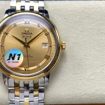 Omega De Ville 424.20.40.20.58.001 Replica - Champagner Zifferblatt Edelstahl