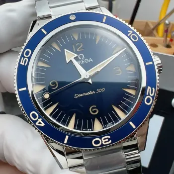 Omega Seamaster 234.30.41.21.03.001 Replica - Blaues Zifferblatt Geriffelte Luenette