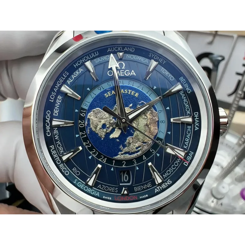 Omega Seamaster 220.10.43.22.03.001 Replica - Blaues Zifferblatt Edelstahl