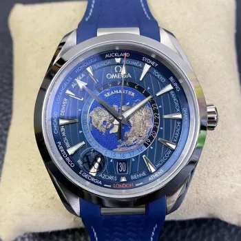 Omega Seamaster Aqua Terra 150M Worldtimer 220.12.43.22.03.001 Replica - Blaues Zifferblatt