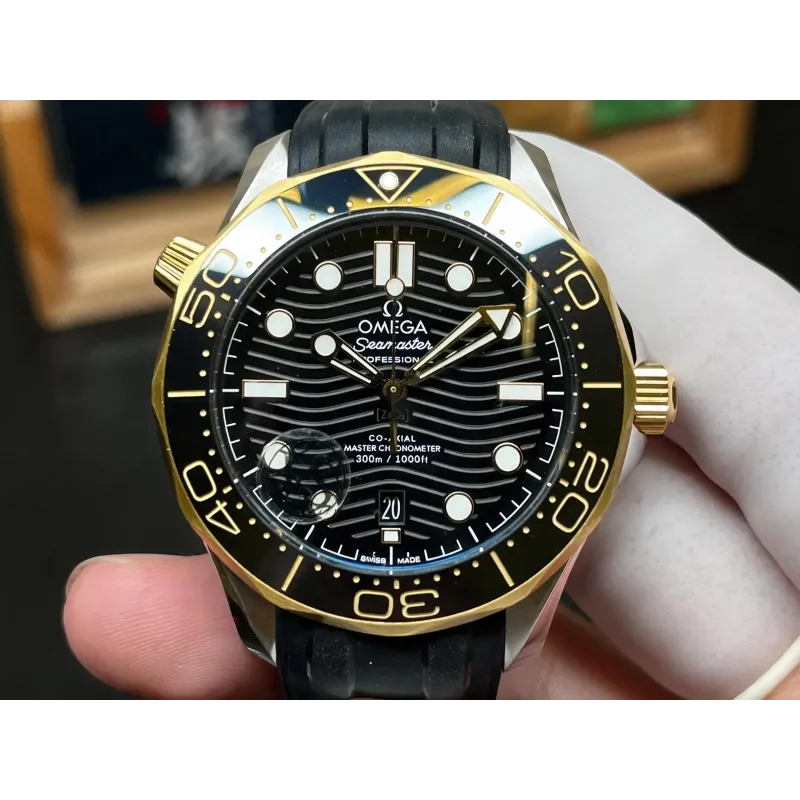 Omega Seamaster 210.22.42.20.01.001 Replica - Schwarzes Zifferblatt Kautschukarmband