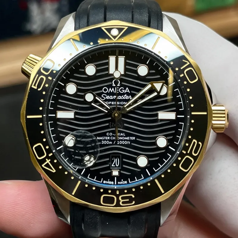 Omega Seamaster 210.22.42.20.01.001 Replica - Schwarzes Zifferblatt Kautschukarmband