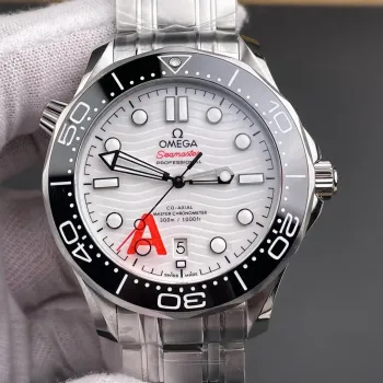 Omega Seamaster 210.30.42.20.04.001 Replica - Weisses Zifferblatt Geriffelte Luenette