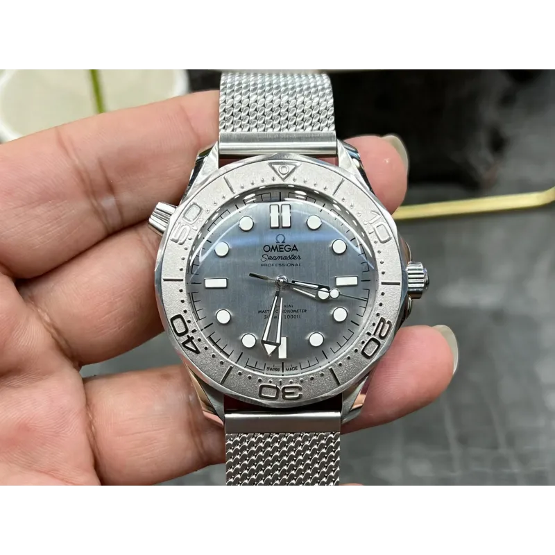 Omega Seamaster 210.30.42.20.06.002 Replica - Graues Zifferblatt Geriffelte Luenette