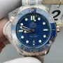 Omega Seamaster 210.20.42.20.03.002 Replica - Blaues Zifferblatt Geriffelte Luenette