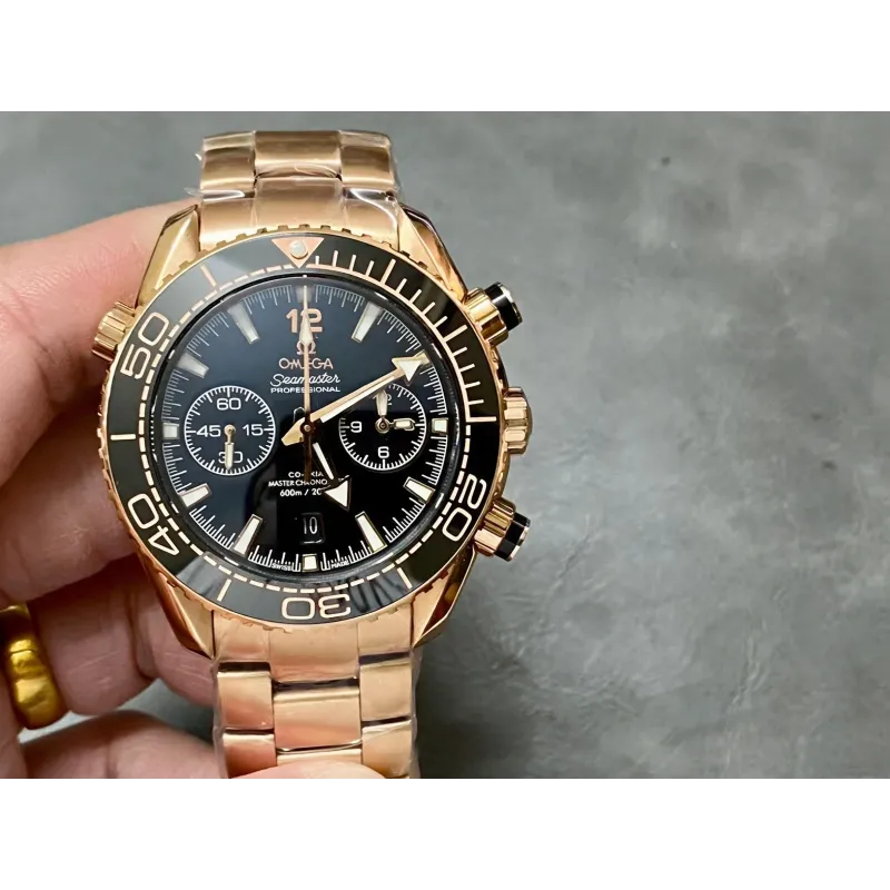 Omega Seamaster Planet Ocean 600M 215.63.46.51.01.001 Replica - Schwarzes Zifferblatt Rosegold