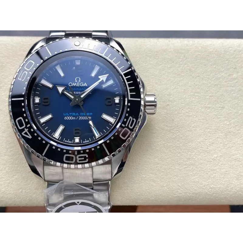 Omega Seamaster 215.30.46.21.03.001 Replica - Blaues Zifferblatt Geriffelte Luenette