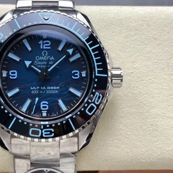 Omega Seamaster 215.30.46.21.03.002 Replica - Blaues Zifferblatt Geriffelte Luenette