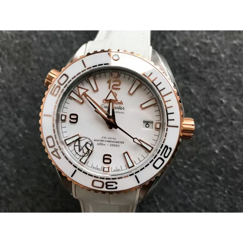 Omega Seamaster Planet Ocean 600M 215.23.40.20.04.001 Replica - Weisses Zifferblatt Bicolor