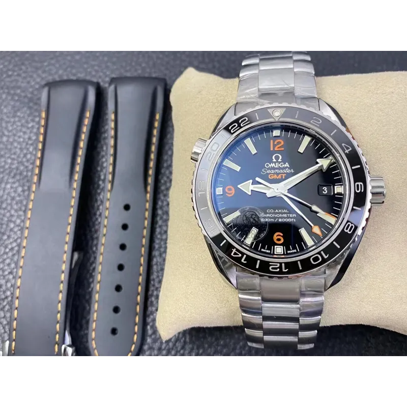 Omega Seamaster Planet Ocean 600M GMT 232.30.44.22.01.002 Replica - Schwarzes Zifferblatt