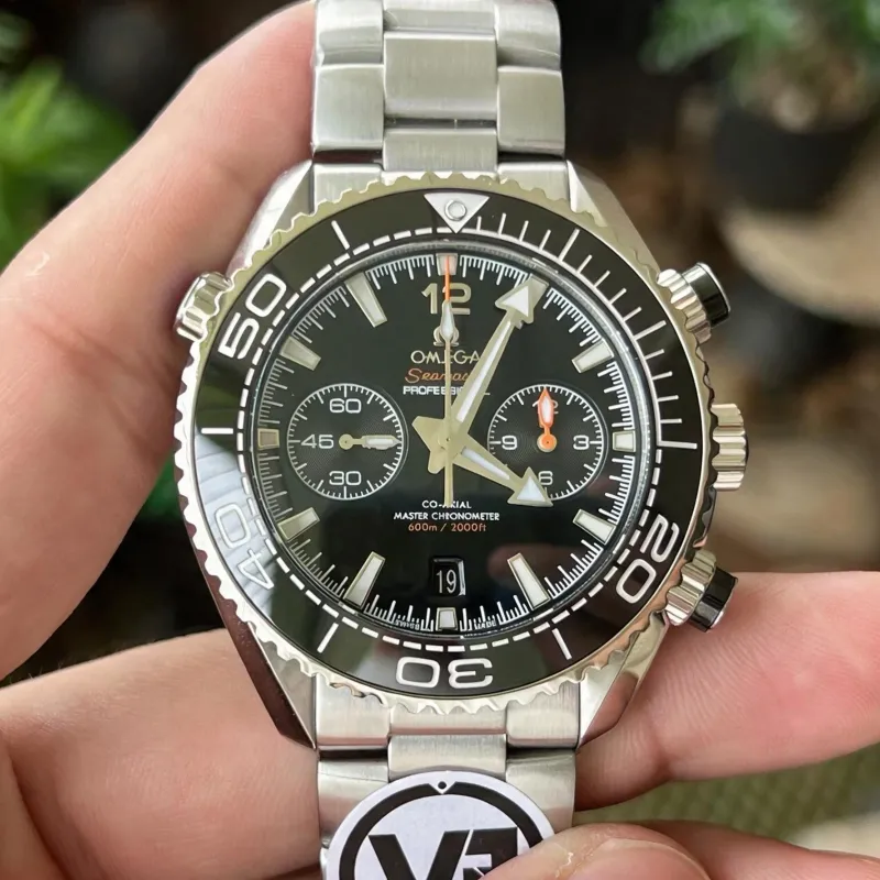 Omega Seamaster 215.30.46.51.01.001 Replica - Schwarzes Zifferblatt Geriffelte Luenette