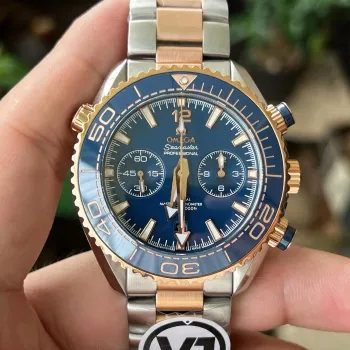 Omega Seamaster 215.20.46.51.03.001 Replica - Blaues Zifferblatt Geriffelte Luenette