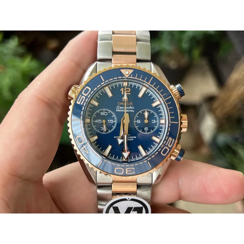 Omega Seamaster 215.20.46.51.03.001 Replica - Blaues Zifferblatt Geriffelte Luenette