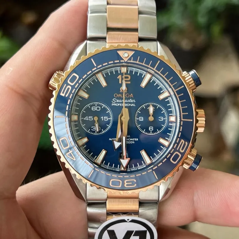 Omega Seamaster 215.20.46.51.03.001 Replica - Blaues Zifferblatt Geriffelte Luenette