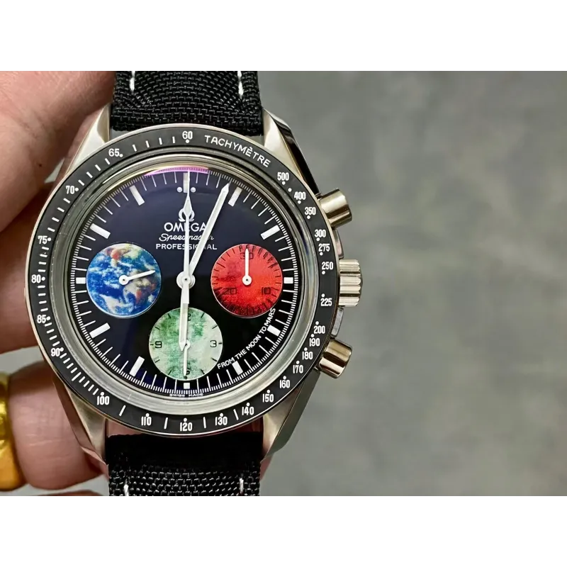 Omega Speedmaster From the Moon to Mars 3577.50.00 Replica - Schwarzes Zifferblatt Edelstahl