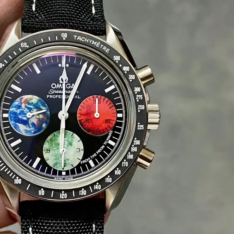 Omega Speedmaster From the Moon to Mars 3577.50.00 Replica - Schwarzes Zifferblatt Edelstahl