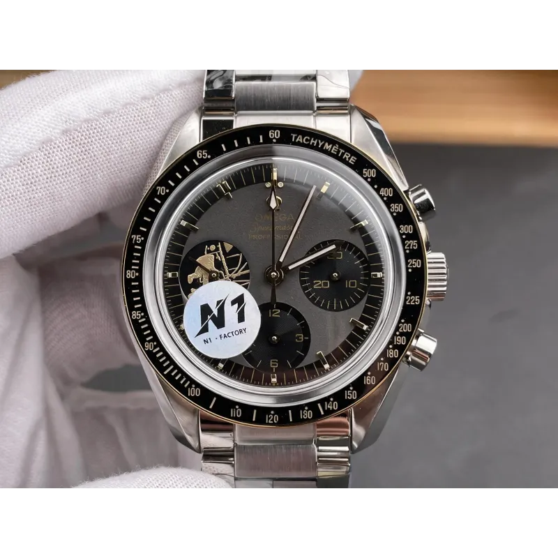 Omega Speedmaster Moonwatch Apollo 11 50th Anniversary 310.20.42.50.01.001 Replica - Schwarzes Zifferblatt Bicolor