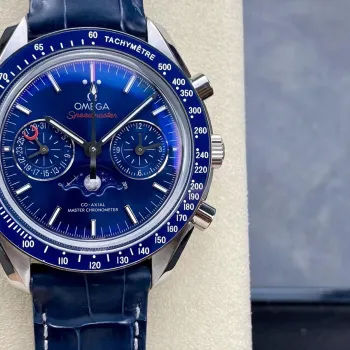 Omega Speedmaster Moonwatch 304.33.44.52.03.001 Replica - Blaues Zifferblatt Lederarmband