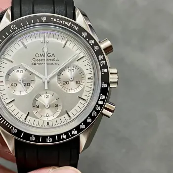 Omega Speedmaster 310.63.42.50.02.001 (RUBBER STRAP) Replica - Silbernes Zifferblatt Edelstahl