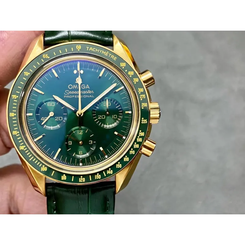 Omega Speedmaster 310.63.42.50.10.001 Replica - Gruenes Zifferblatt Tachymeter-Luenette