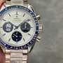 Omega Speedmaster Moonwatch Snoopy 310.32.42.50.02.001 Replica - Silbernes Zifferblatt Edelstahl