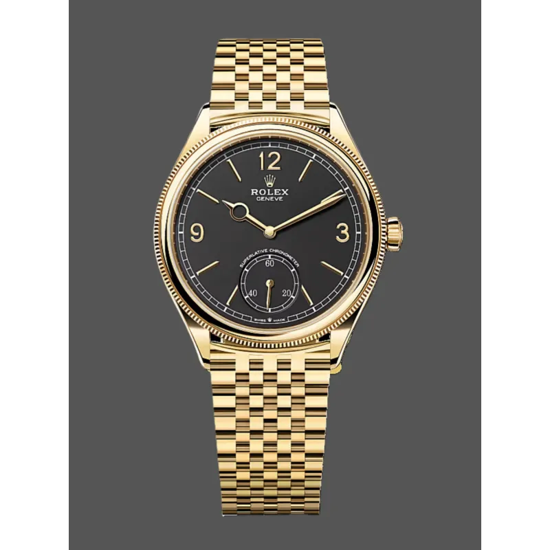 Rolex Perpetual 1908 52508 Replica - Schwarzes Zifferblatt Bicolor