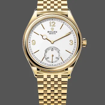 Rolex Perpetual 1908 52508 Replica - Weisses Zifferblatt Geriffelte Luenette
