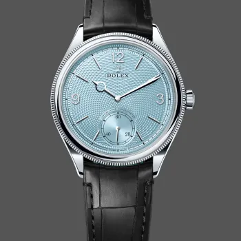 Rolex 1908 52506 Replica - Eisblaues Zifferblatt Geriffelte Luenette