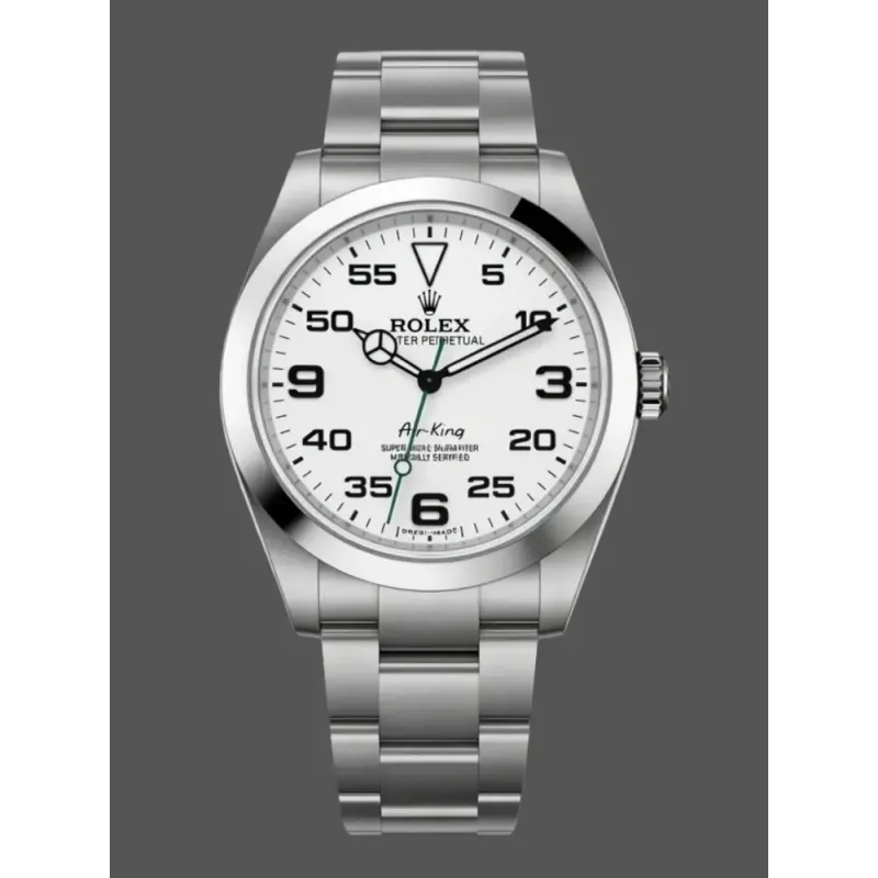 Rolex Air-King 126900 Replica - Weisses Zifferblatt Oyster-Armband