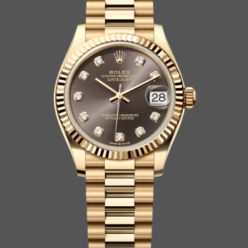 Rolex Datejust Damen 278278 Replica - Graues Zifferblatt Geriffelte Luenette