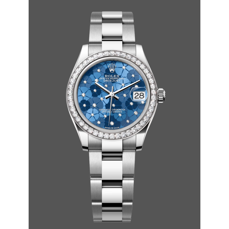 Rolex Datejust Damen 278384RBR Replica - Blaues Zifferblatt Diamantluenette