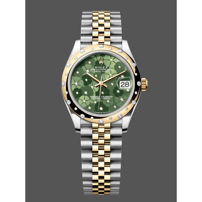 Rolex Datejust Damen 278343RBR Replica - Olivgruenes Zifferblatt Diamantluenette