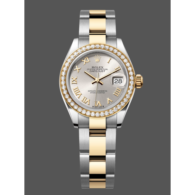 Rolex Datejust s Unisex 126283RBR Replica - Silbernes Zifferblatt Diamantluenette