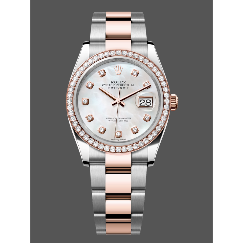 Rolex Datejust Damen 126281RBR Replica - Perlmutt-Zifferblatt Edelstahl