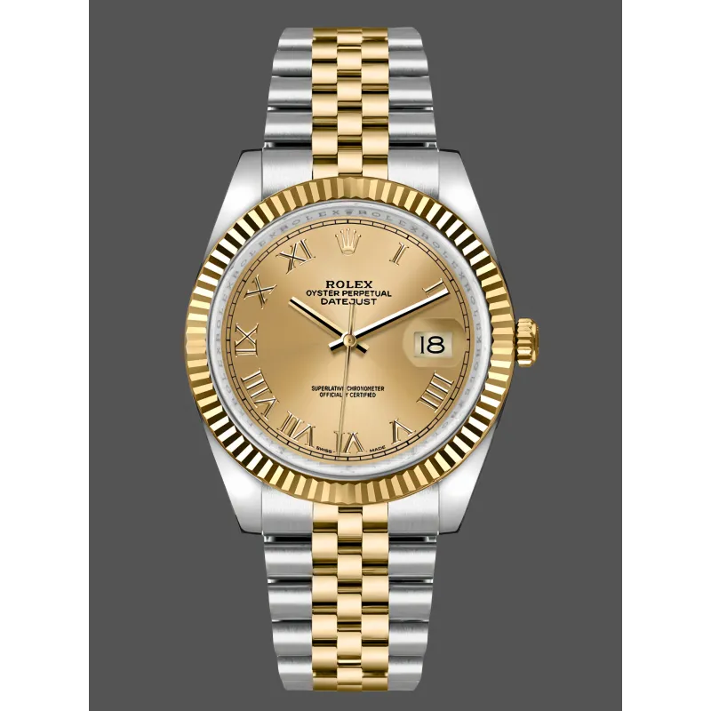 Rolex Datejust Unisex 116233 0147 Replica - Champagner Zifferblatt Geriffelte Luenette