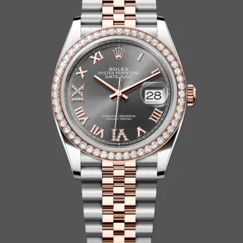 Rolex Datejust 36 Unisex 126281RBR Replica - Schokoladenbraunes Zifferblatt Diamantluenette