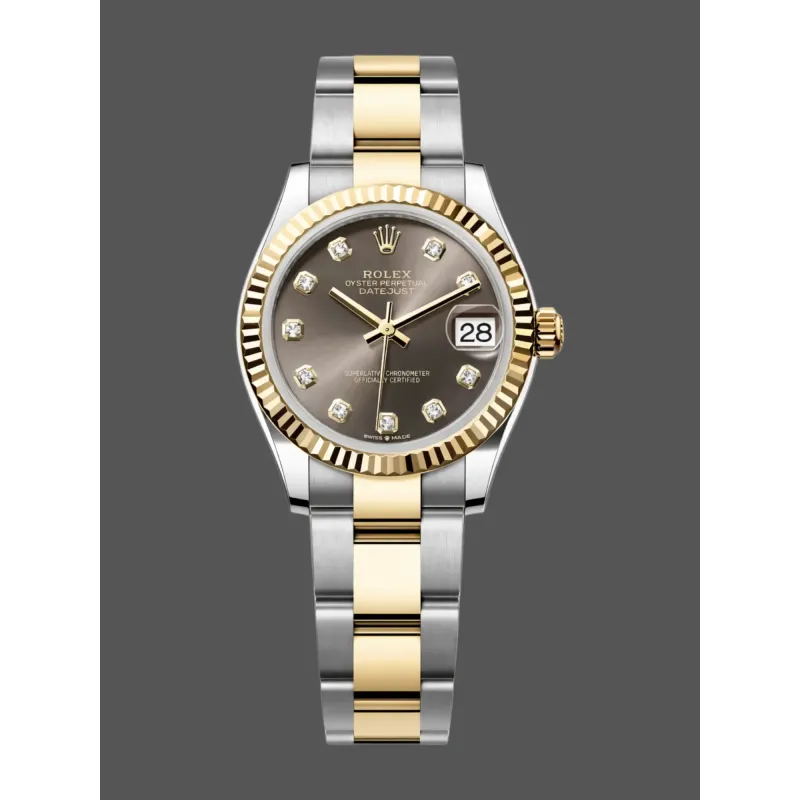 Rolex Datejust 31 Unisex 278273 Replica - Graues Zifferblatt Geriffelte Luenette