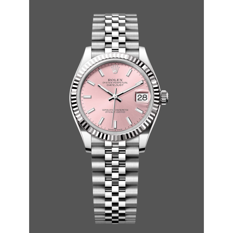 Rolex Datejust Damen 278274 Replica - Rosa Zifferblatt Geriffelte Luenette