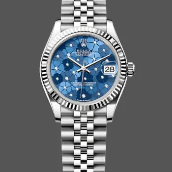 Rolex Datejust 31 Damen 278274 Replica - Blaues Zifferblatt Geriffelte Luenette
