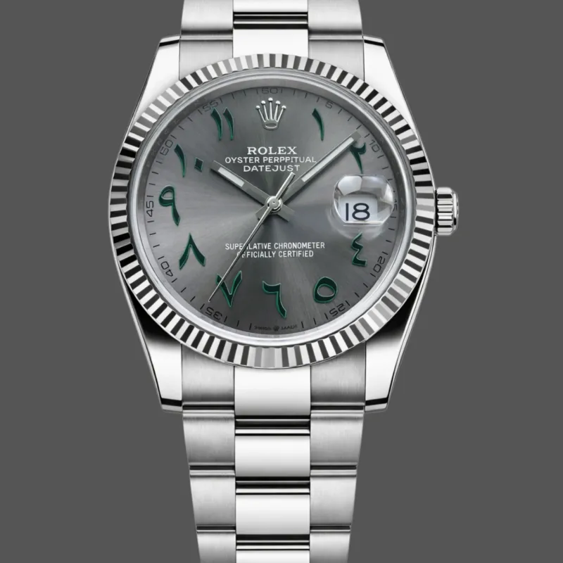 Rolex Datejust Unisex 126234 Replica - Graues Zifferblatt Geriffelte Luenette