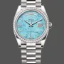 Rolex Day-Date 36 Unisex 128349RBR Replica - Tuerkises Zifferblatt Diamantluenette
