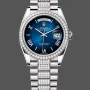 Rolex Day-Date 36 Unisex 128349RBR Replica - Blaues Zifferblatt Diamantluenette